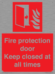 Fire protection door Keep closed at all times